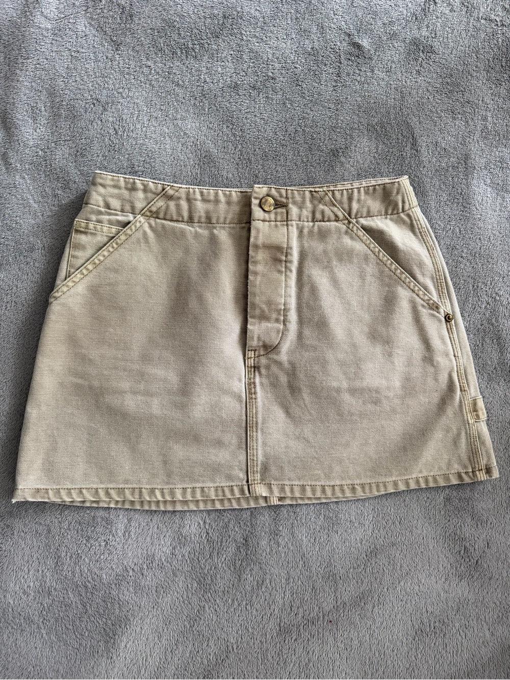 TNA Aritzia Carpenter Cotton Mini Skirt with Front Pockets